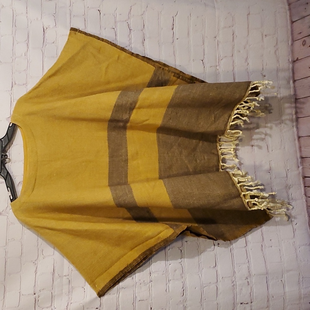 Coldwater Creek Tasseled Poncho Women's One Size Canyon Sun
